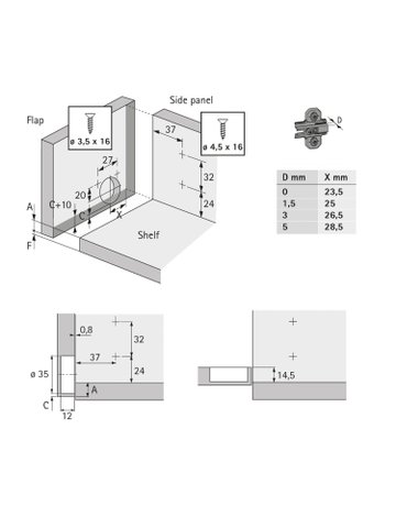 Bild Klappenscharnier Markant 7.1, vernickelt - Hettich-2