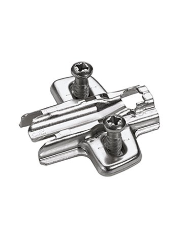 Bild Kreuzmontageplatte mit Langloch-Höhenverstellung, vernickelt, Lochreihe 37 x 32 mm, mit Euroschrauben (für Bohrung ø 5 x 12 mm), Distanz 8.0 mm - Hettich-0