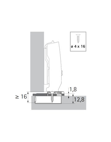 Bild Adapter zur Reduzierung der Bohrtiefe, für Bohrbild TH / TS, Dicke 1.8 mm - Hettich-1