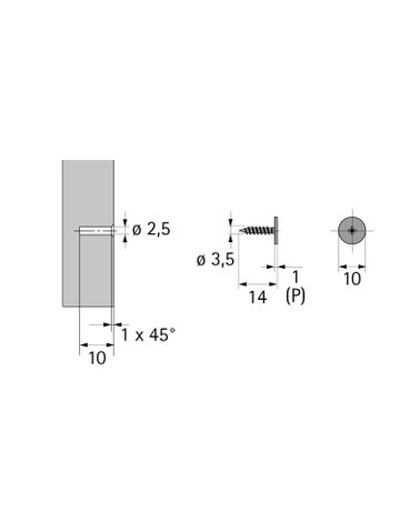 Bild Gegenplatte Push to open zum Anschrauben, 2,5 x 10 mm - Hettich-1