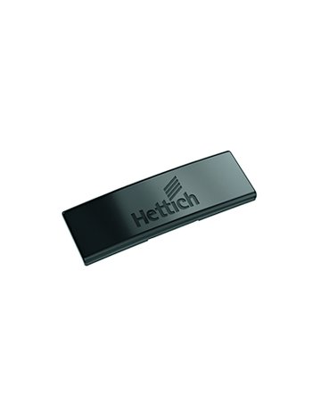 Bild Möbel-Zierkappe,für Scharnierarm Sensys Sensys,9091821,m.Logo,obsidianschwarz - Hettich-0