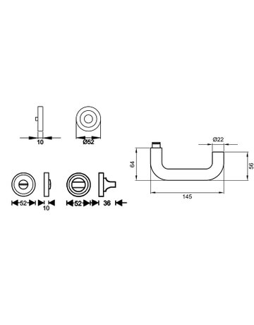Bild Drückerhalbgrt.Kreta XL ER17 RL links Edelstahl matt - Karcher Design-2