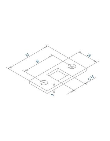 Bild Stangen-Schließblech 261 verzinkt für Vierkantstange 13 mm Lochung 15x15 mm - Fuhr-1