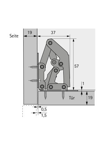 Bild Aufschraubscharnier ohne Feder - Hettich-1