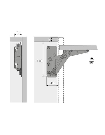 Bild Lift, 180 N, 3.3 kg, 90° - Hettich-1
