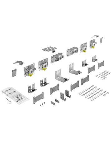 Bild TopLine L, Set Lauf- und Führungsteile, 18 - 30 mm, 3-türig, vordere Tür mittig - Hettich-0