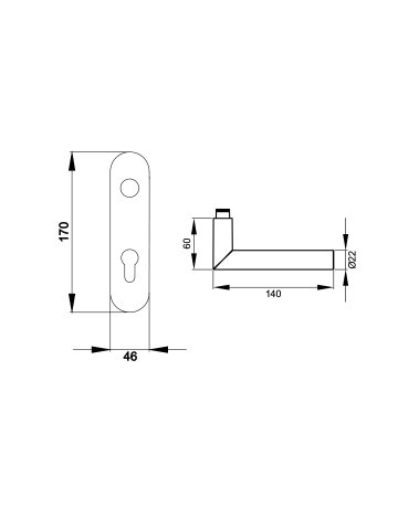 Bild Halb-Kurzschildgrt.Rhodos XL EKS/FS18VPZ 72mm FS 9mm Edelstahl matt 170x46mm - Karcher Design-1