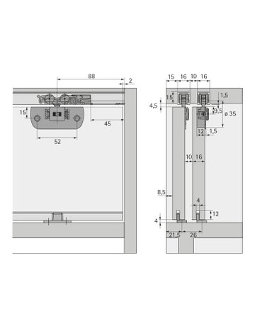 Bild Laufprofil TopLine 110, 3000 mm - Hettich-2