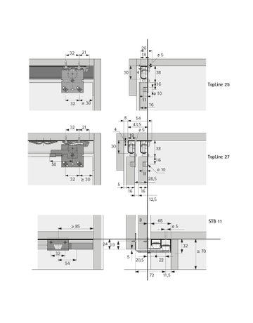 Bild TopLine 27, Laufprofil 2-bahnig, 3500mm - Hettich-2
