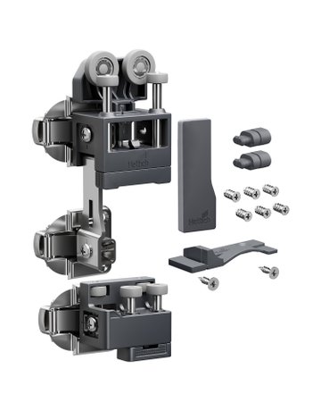 Bild Falttürbeschläge-Set,ls,mit SA,schwer WingLine L,2-flg.,max.25kg,anthrazit - Hettich-0