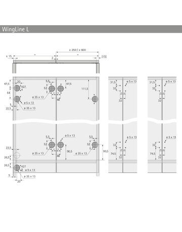 Bild Mittelscharnier mit einstellbarem, versetztem Drehpunkt, zum Einpressen - Hettich-3