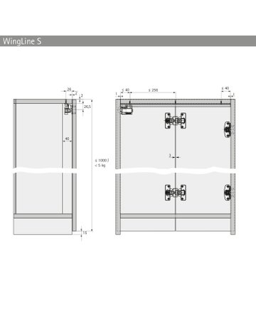 Bild Mittelscharnier mit einstellbarem, versetztem Drehpunkt, zum Einpressen - Hettich-6