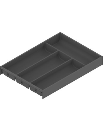 Bild AMBIA-LINE Besteckeinsatz, für LEGRABOX/MERIVOBOX Schubkasten, Kunststoff / Stahl, 4 Besteckfächer, NL=450 mm, Breite=300 mm, oriongrau matt - Blum-1