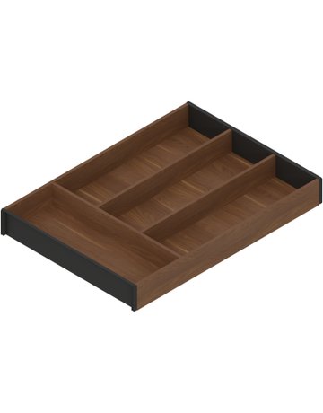 Bild AMBIA-LINE Besteckeinsatz, für LEGRABOX/MERIVOBOX Schubkasten, Holzdesign, 4 Besteckfächer, NL=450 mm, Breite=300 mm, Tenn.Nuss/carbonschw - Blum-0