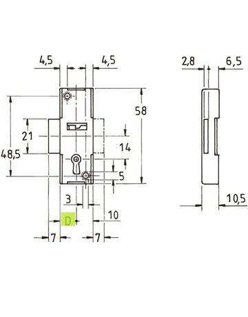 Bild Aufschraub Briefkasten Schloss vernickelt 224/15 3 Zuhaltung 6 X 6 mm - JuNie-1