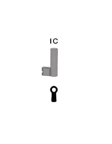 Bild Möbel-Schlüssel vernickelt 305 IC-Schlg. 8 X 6 Nutzlänge 42 mm - JuNie-1