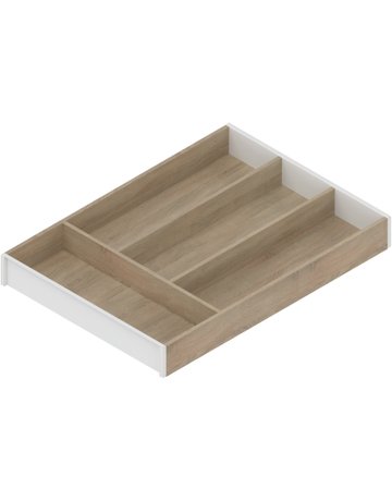 Bild AMBIA-LINE Besteckeinsatz, für LEGRABOX/MERIVOBOX Schubkasten, Holzdesign, 4 Besteckfächer, NL=450 mm, Breite=300 mm, Tenn.Nuss/carbonschw - Blum-1