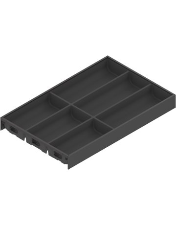 Bild AMBIA-LINE Besteckeinsatz, für LEGRABOX/MERIVOBOX Schubkasten, Kunststoff / Stahl, 6 Besteckfächer, NL=500 mm, Breite=300 mm, carbonschwarz matt - Blum-1