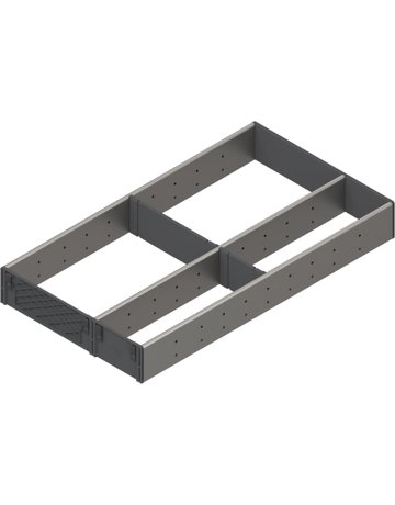 Bild ORGA-LINE Facheinteilung-Set (teilausfüllend), für TANDEMBOX Schubkasten, NL=550 mm, KB=400 mm, Breite=291 mm, inox-gebü/staubgr - Blum-0