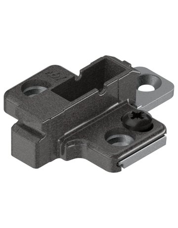 Bild CLIP Montageplatte, kreuz, 6 mm, Zink, Systemschrauben, HV: 2-teilig, onyxschwarz - Blum-0
