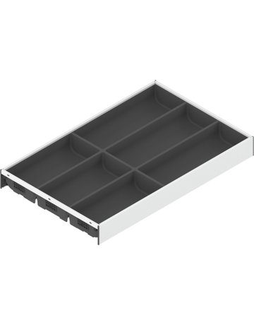 Bild AMBIA-LINE Besteckeinsatz, für LEGRABOX/MERIVOBOX Schubkasten, Kunststoff / Stahl, 6 Besteckfächer, NL=500 mm, Breite=300 mm, seidenweiss /oriongr. - Blum-1