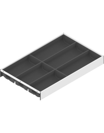 Bild AMBIA-LINE Besteckeinsatz, für LEGRABOX/MERIVOBOX Schubkasten, Kunststoff / Stahl, 6 Besteckfächer, NL=500 mm, Breite=300 mm, seidenweiss /oriongr. - Blum-0