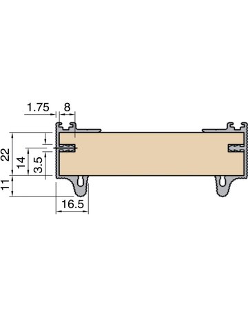 Bild Schiebebeschlag Serie 1200 Griffprofil 2000 mm Einnuten - Hein-3