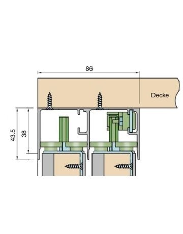Bild Obere Laufschiene Länge 6000mm für Schiebebeschlag Serie 1200 - Hein-1