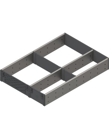 Bild ORGA-LINE Facheinteilung-Set (teilausfüllend), für TANDEMBOX Schubkasten, NL=450 mm, KB=400 mm, Breite=291 mm, inox-gebü/staubgr - Blum-0