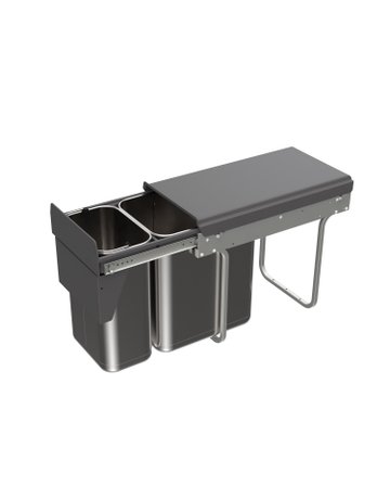 Bild Küchen-Abfallsystem,Schrankb.min.300mm BIN it. Duo 49477,1x20/1x10l, Eimer:ER - Hettich-0