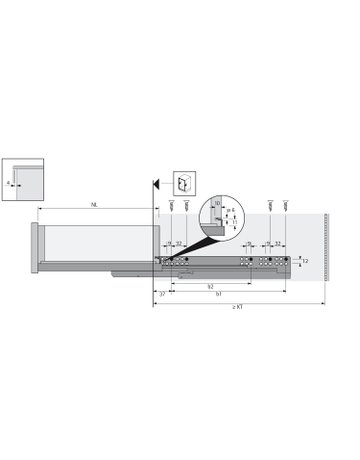 Bild Vollauszug,280mm,rechts, 15kg 9288932,Push-to-open - Hettich-5