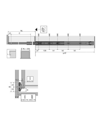 Bild Kugelauszug KA 4532 AM Push to open, 12,7 mm Einbaubreite, 600 - Hettich-2