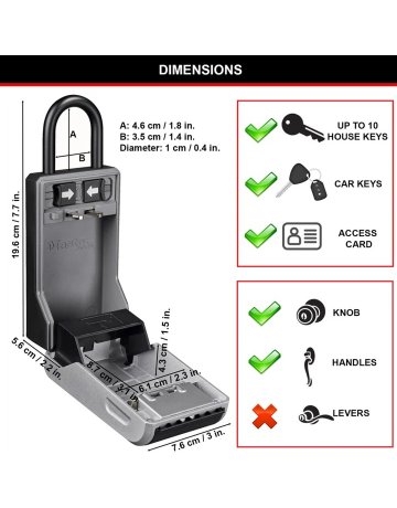Bild Mobiler Schlüsselkasten 5480EURD mit abnehmbaren Bügel - Master Lock-4
