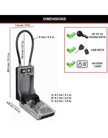 Bild Mobiler Schlüsselkasten mit flexiblem Kabelbügel - Master Lock-4