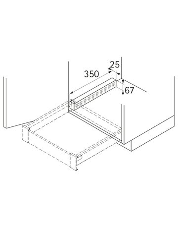 Bild Distanzleiste, 25 x 350 x 67, anthrazit - Hettich-1