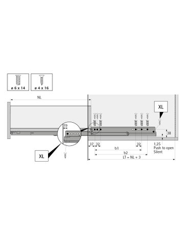 Bild MB-Schubkastenzarge,Nennl.400mm,silber AvanTech YOU 9353373,links und rechts - Hettich-6