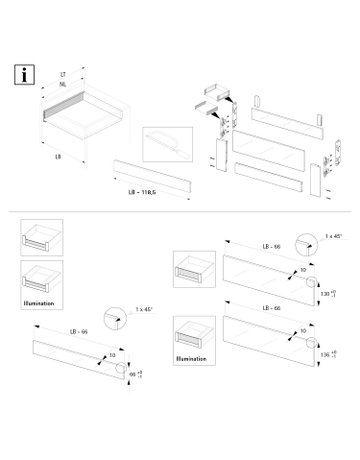 Bild AvanTech YOU Set Verbinder für gestaltbare Innenfront, Nutzung mit Zarge, Systemhöhe 187, anthrazit - Hettich-2