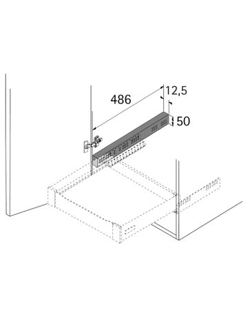 Bild Distanzleiste, 12,5 x 486 x 50, weiß - Hettich-1