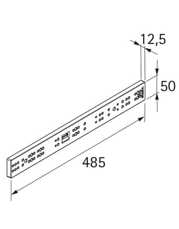 Bild Distanzleiste, 12,5 x 486 x 50, weiß - Hettich-2
