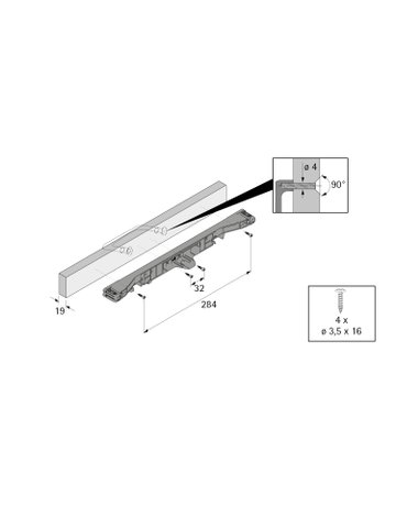 Bild Blendenanbindung ohne Zapfen, 380 / 392, schwarz - Hettich-1