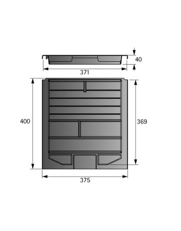 Bild Schreibmaterialschale, Höhe 40 mm, 380 / 392, Aluminium Optik - Hettich-1