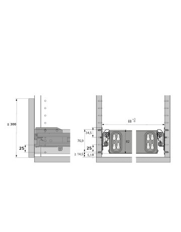 Bild Auszugsführung Quadro Duplex 45, 555 mm, rechts - Hettich-2