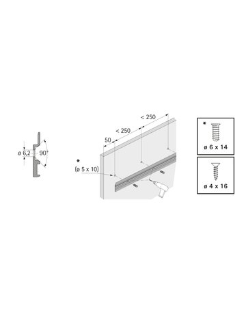 Bild Universalprofil Org@Wall zum Anschrauben, 1800 mm - Hettich-2
