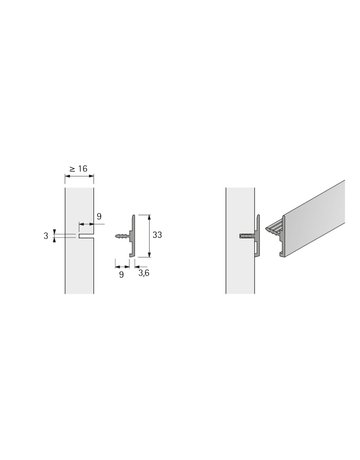 Bild Universalprofil Org@Wall zum Einnuten, 1800 mm - Hettich-2