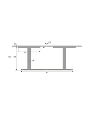 Bild LegaDrive Systems Tischgestell-Set Bench, silber, graphitgrau - Hettich-1