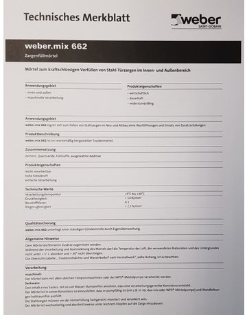 Bild Stahlzargenfüllmörtel weber.mix 662-1