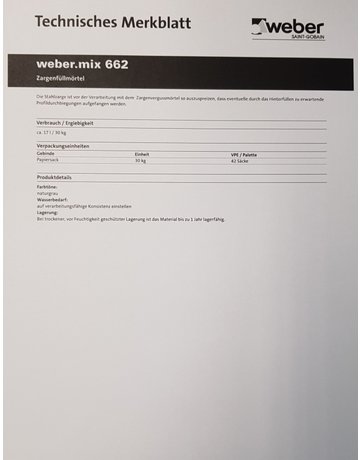 Bild Stahlzargenfüllmörtel weber.mix 662-2