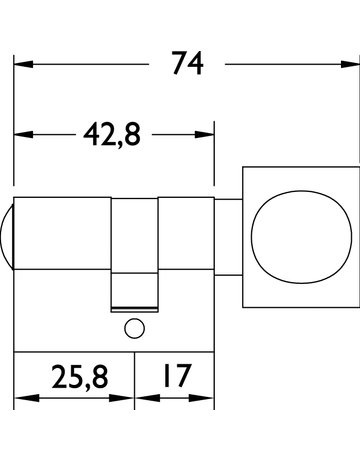 Bild Profil-Knaufzylinder für Glas mmv ohne Schl. L=S 25,8/K 17 mm - Hermat-1
