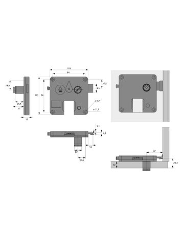 Bild Münzschloss 70 BASIC, links - Hettich-1