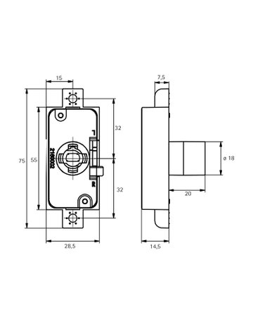 Bild Zylinderdrehstangenschloss LAD Prestige 2000 - Hettich-1